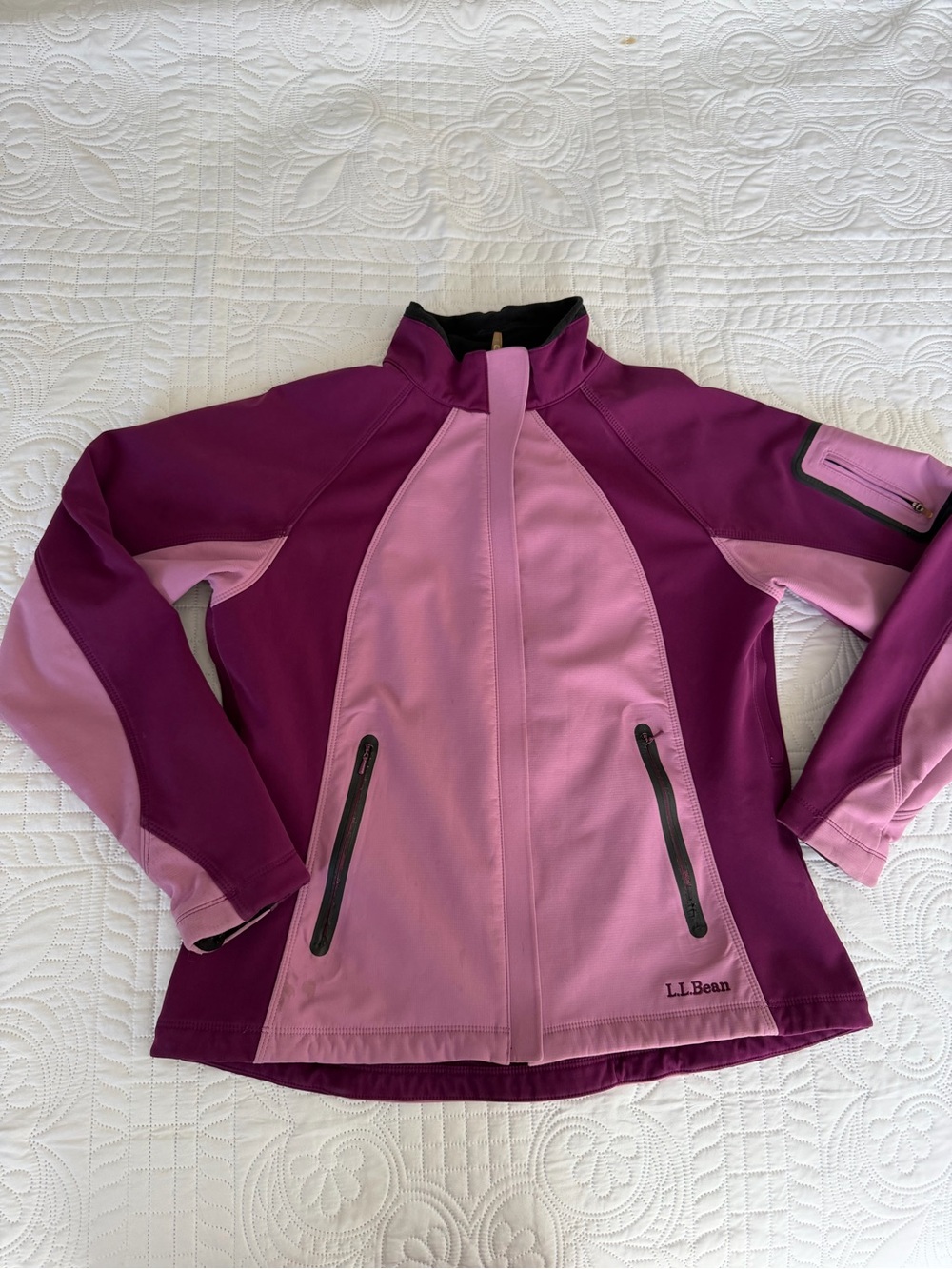 L.L.Bean Vintage Women's Two-Tone Berry and Rose Jacket Softshell Waterproof Med